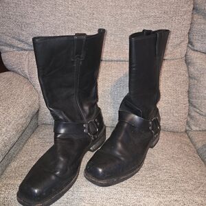 Harley-Davidson Black Leather Motorcycle Boots Size 13